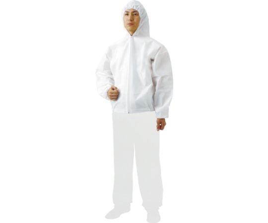不織布使い捨て保護服フード付ジャンバー　Lサイズ