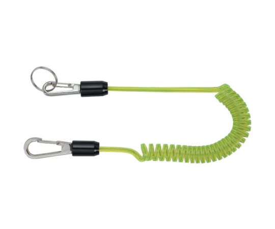 コンパクトセーフティコードHisqare イエローグリーン 最大長さ1300/自然長380mm