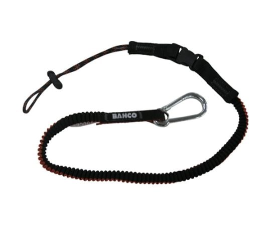 安全ロープ カラビナランヤード 自然長650mm 最大長さ1200mm