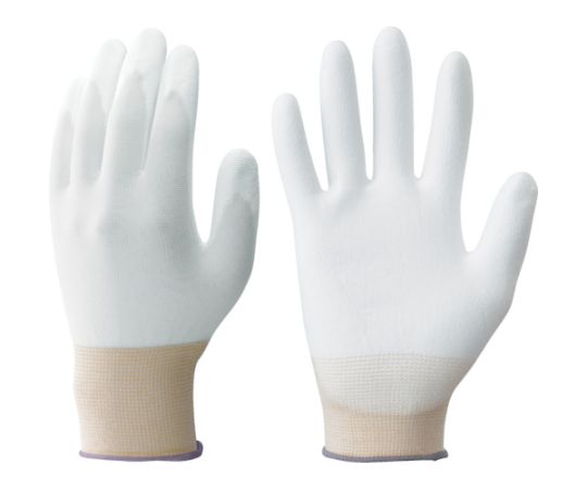 61-2679-05 ウレタン背抜き手袋 B0502 簡易包装パームライト手袋10双入 ホワイト Mサイズ B0502-M10P