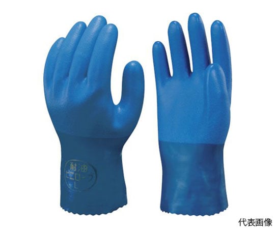 塩化ビニール手袋 まとめ買い 簡易包装耐油ビニロ-ブ1Pk（袋）=10双入 ブルー Mサイズ NO650-M10P