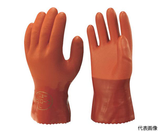 塩化ビニール手袋 まとめ買い 簡易包装ニュービニローブ（10双入） オレンジ Mサイズ NO610-M10P