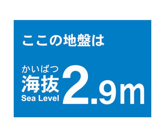 海抜ステッカー　2.9m　（2枚入）