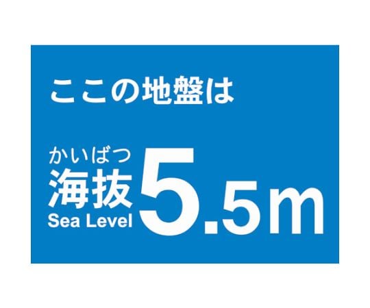 海抜ステッカー　5.5m　（2枚入）