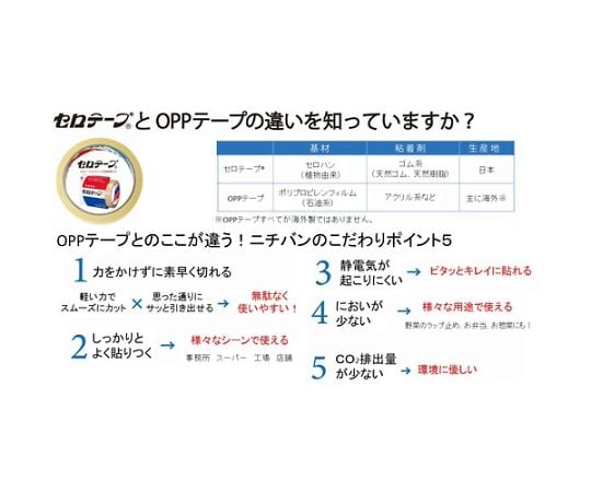 61-2758-68 セロテープ業務用CT405AP-18mmX35m（10巻入） バイオマスマーク認定製品 CT405AP-18