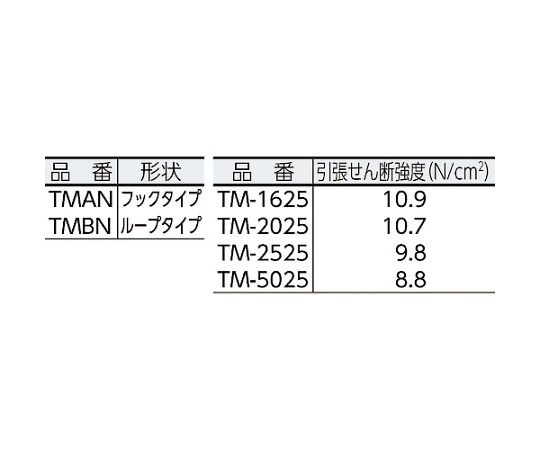マジックテープ(R)　糊付A側　幅50mmX長さ25m　黒　TMAN-5025-BK