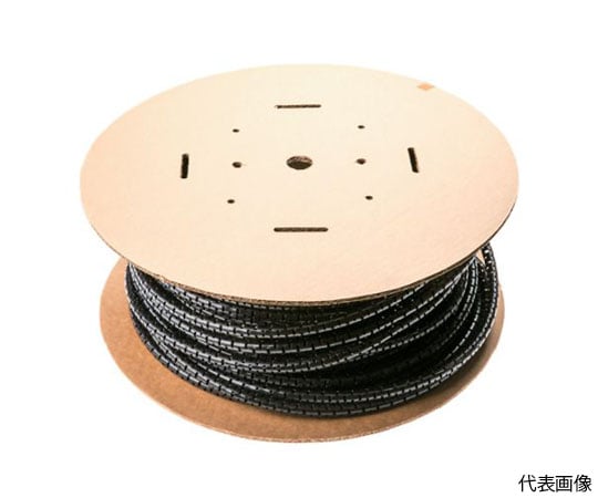 電線保護チューブ　スリット型スパイラル　パンラップ　束線径18.3Φmm　30m巻き　難燃性黒