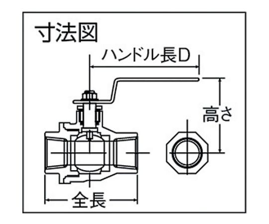 イノック ねじ込みボールバルブ 全長98mm 呼び径(A)32 品番:316SFVM32A