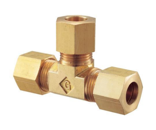 黄銅製ユニオンチーズ　ティー　Φ15　銅管用　くい込み継手