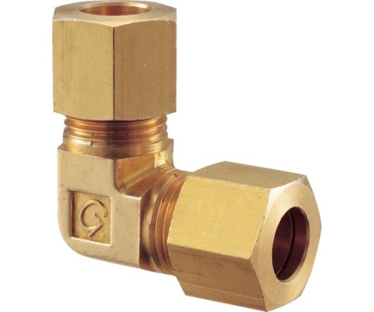 黄銅製ユニオンエルボ　Φ10　銅管用　くい込み継手