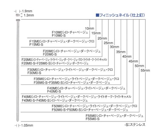 フィニッシュネイル　（1Cs=1箱）　F25MO-BEIGE