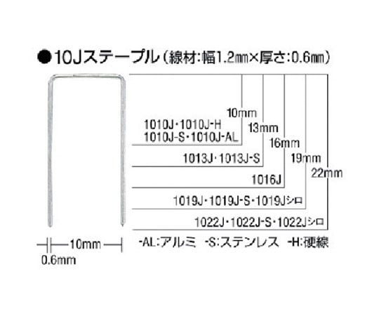 ステープル　肩幅10mm　長さ13mm　5000本入り