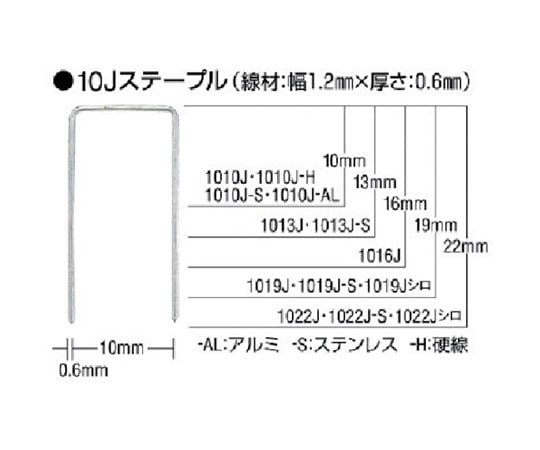 ステープル　肩幅10mm　長さ19mm　5000本入り