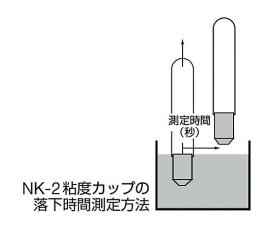 粘度カップ 全長273mm カップ径46mm 高さ61.5mm　NK-2