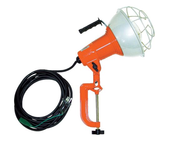 防雨型作業灯　リフレクターランプ500W　100V接地付5m　バイス付　RG-505K