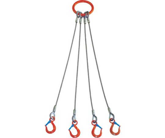 4本吊 ワイヤスリング 3.2t用×2m（1011704） 4WRS 3.2TX2