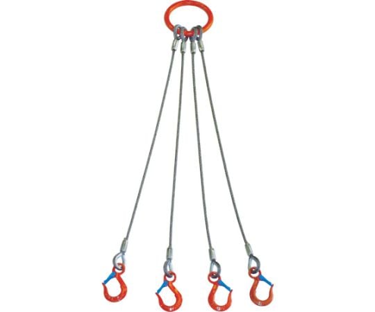 4本吊 ワイヤスリング 5t用×1.5m（1011706） 4WRS 5TX1.5
