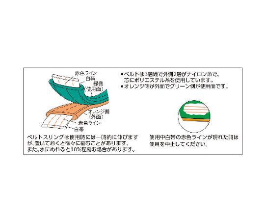 TRUSCO ベルトスリング JIS3等級 両端アイ形 100mmX10.0m ( G100-100