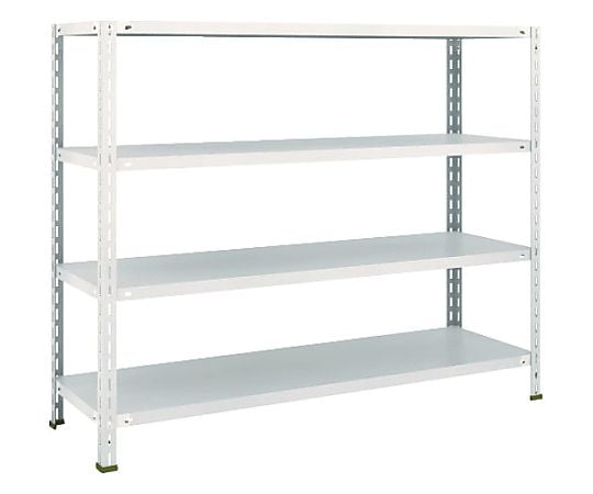 軽量棚　中棚ボルトレス型1500X450X1200　4段　ネオグレー