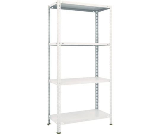 軽量棚　中棚ボルトレス型　875X450X1800　4段　ネオグレー