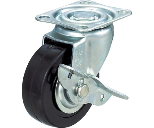 キャスター TYSシリーズ ハードゴムキャスター自在ストッパー付Φ75