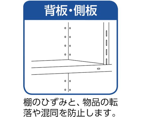 軽量棚背板・側板付　W875XD600XH1200　5段　ネオグレー　43W-25 NG