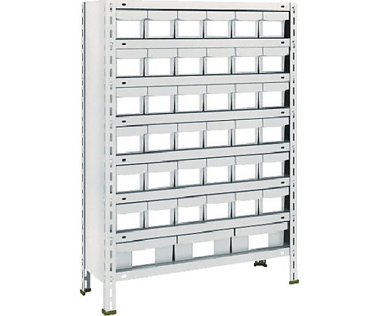 軽量棚875X300X1200樹脂引出NG小X36大X3　ネオグレー