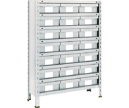 軽量棚　875X300X1200　樹脂引出NG　小X21　ネオグレー
