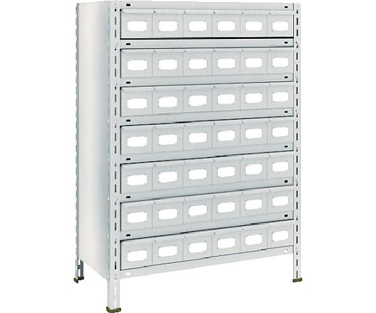 スチールラック 軽量棚引出付 875X450X1200 スチール引出小42 ネオグレー