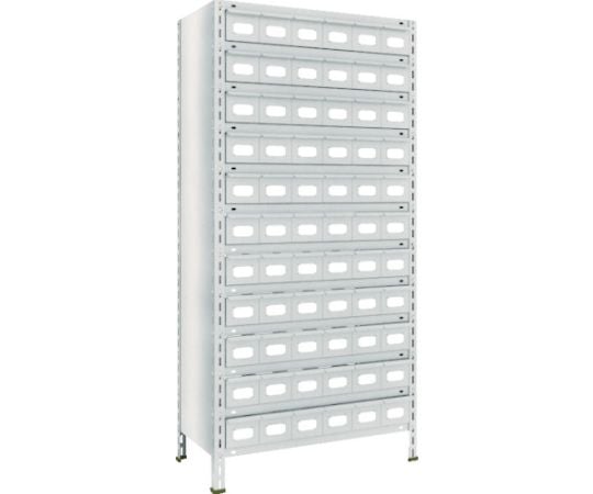 スチールラック 軽量棚引出付 875X450X1800 スチール引出小66 ネオグレー