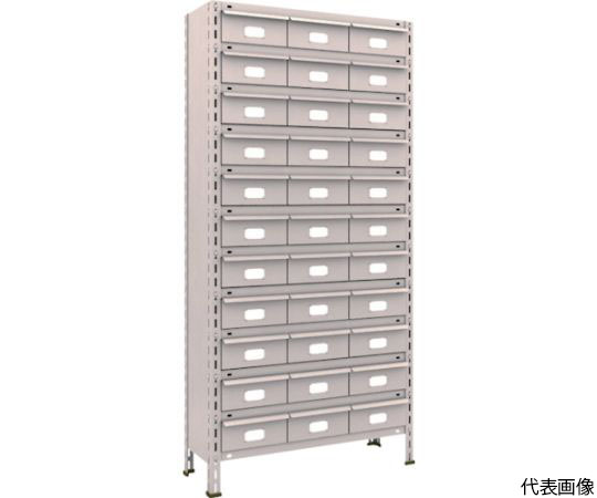 軽量棚　875X300X1800　スチール引出　大X33　ネオグレー