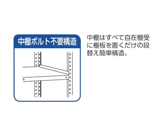 軽量150型中棚ボルトレス棚 W900XD450XH1800 4段　TLA63S-14