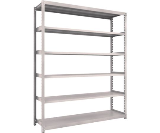 スチールラック M2型軽中量棚 1760×450×H2100 6段 単体 ネオグレー