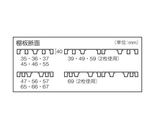 61-3028-86 スチールラック M5型用追加棚板セット 1800X471 中受付