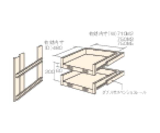 M2型棚用スライド棚　2段セット