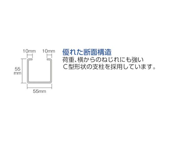 61-3039-45 TZM3型中量棚 900X571XH1800 5段 単体 TZM3-6365 【AXEL