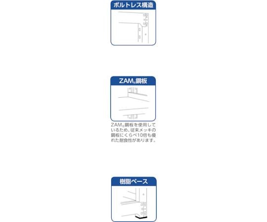 61-3039-72 TZM3型中量棚 1200X571XH2100 5段 単体 TZM3-7465 【AXEL