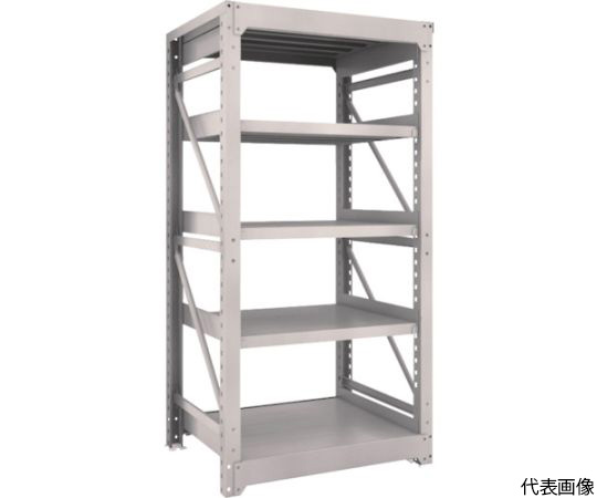 スチール製重量ボルト式棚 M10型 W900×D760×H1815 5段 単体 ネオグレー