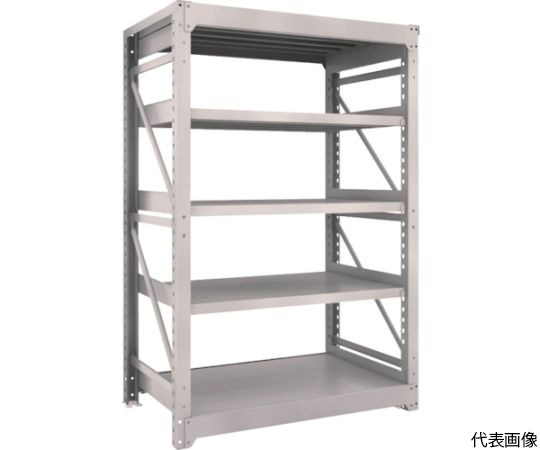 スチール製重量ボルト式棚 M10型 W1200×D760×H1815 5段 単体 ネオグレー