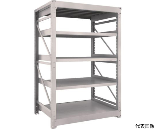 スチール製重量ボルト式棚 M10型 W1200×D900×H1815 5段 単体 ネオグレー