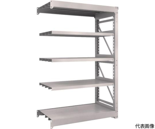 スチール製重量ボルト式棚 M10型 W1200×D620×H1815 5段 連結 ネオグレー