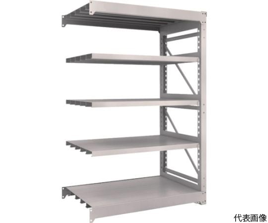 スチール製重量ボルト式棚 M10型 W1200×D760×H1815 5段 連結 ネオグレー