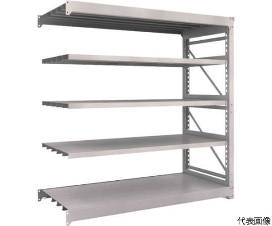 スチール製重量ボルト式棚 M10型 W1800×D760×H1815 5段 連結 ネオグレー