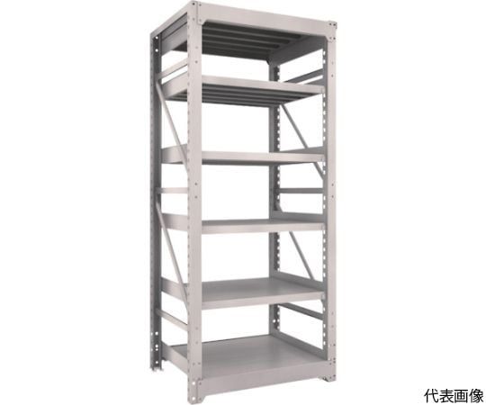 スチール製重量ボルト式棚 M10型 W900×D760×H2115 6段 単体 ネオグレー