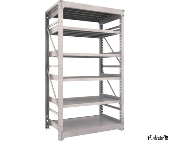スチール製重量ボルト式棚 M10型 W1200×D760×H2115 6段 単体 ネオグレー
