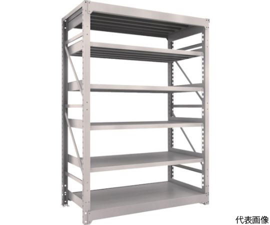 スチール製重量ボルト式棚 M10型 W1500×D760×H2115 6段 単体 ネオグレー