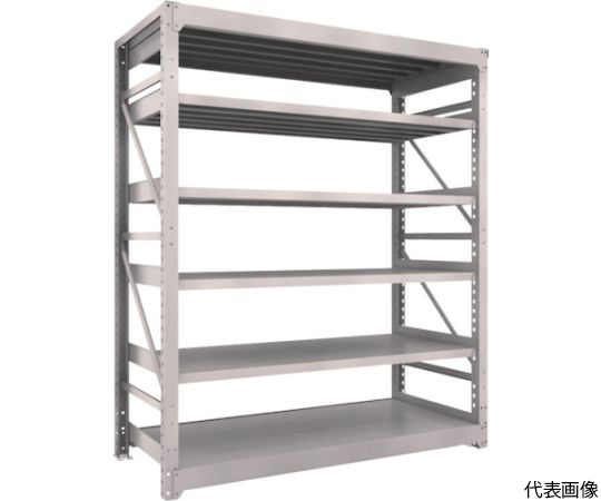 スチール製重量ボルト式棚 M10型 W1800×D760×H2115 6段 単体 ネオグレー