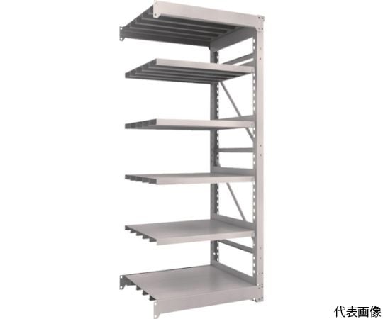 スチール製重量ボルト式棚 M10型 W900×D760×H2115 6段 連結 ネオグレー