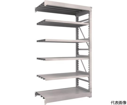 スチール製重量ボルト式棚 M10型 W1200×D620×H2115 6段 連結 ネオグレー