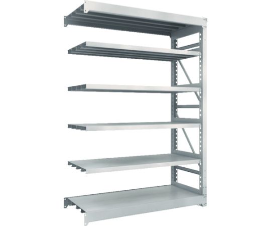 スチール製重量ボルト式棚 M10型 W1500×D620×H2115 6段 連結 ネオグレー
